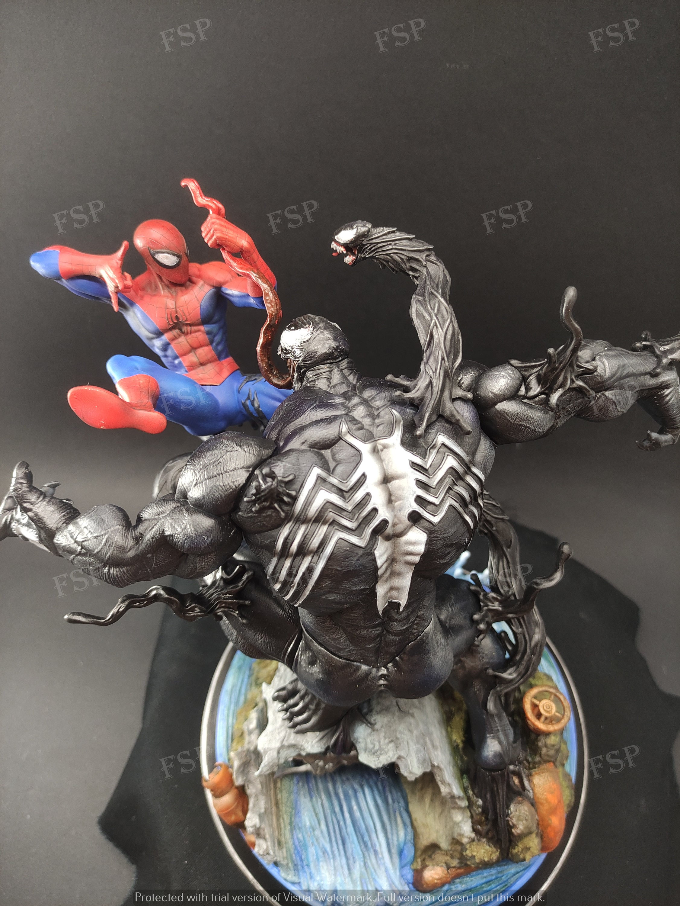 スパイダーマン VS ヴェノム マーベル 3D プリント、手描き スパイダーマン VS ヴェノム マーベル 3D プリント、手描き