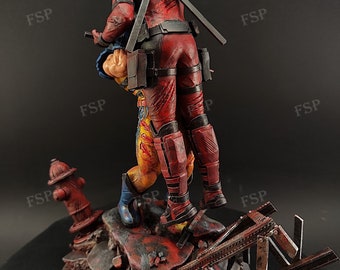 Deadpool VS Wolverine Marvel 3D Printed and Hand Painted Resin