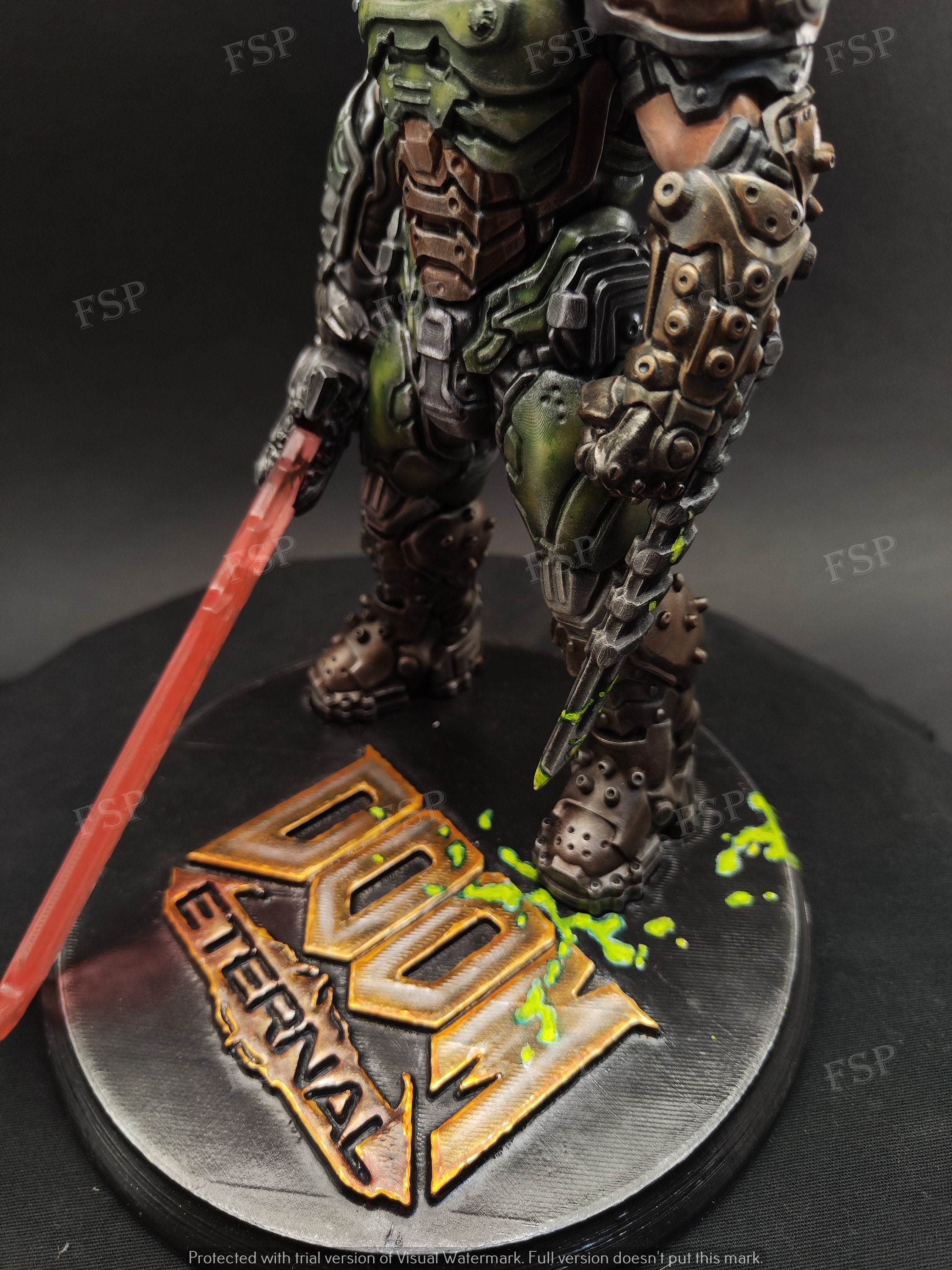 Doom Eternal Slayer 手描き 3D プリント樹脂フィギュア
