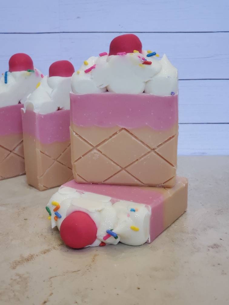 Julie | Cold Process Artisan Soap Bar | Ice Cream Soap
