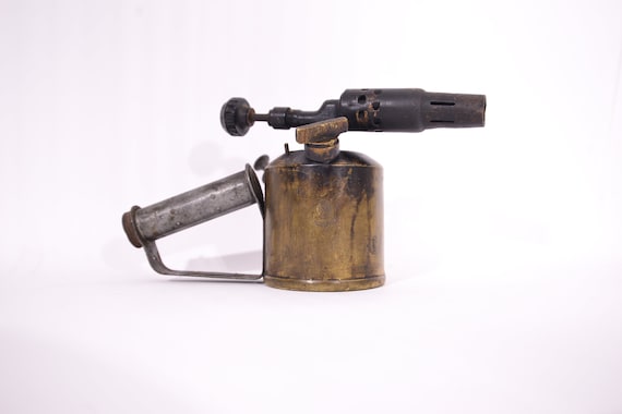 Fiamma ossidrica in ottone tedesco vintage, strumento in ottone vintage Fiamma  ossidrica benzina, G. Barthel -  Italia