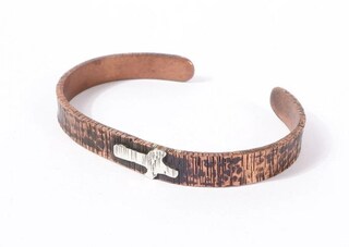 Bracciale In Rame Massiccio Misura Unica - Gioiello Minimal Senza Pietre, Fascia Rigida Aperta, Regolabile, Accessorio Uomo E Donna, Colore Rame Naturale