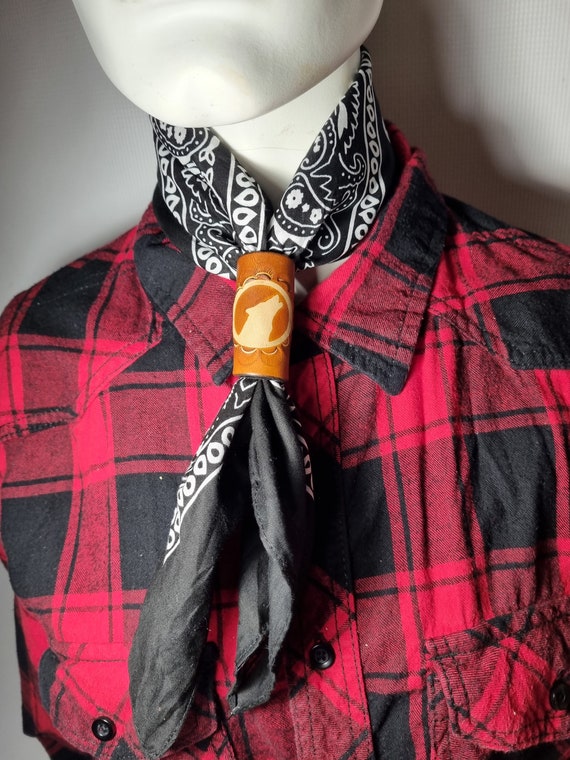 Bandana Ring Handmade Bandana Leather Leather Bandana Woggle