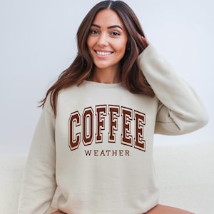 Coffee Weather Sweatshirt, Coffee Lover Crewneck, Autumn Women Sweatshirt, Retro Fall Sweater, Retro Autumn T-Shirt