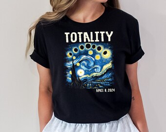 Van Gogh Total Solar Eclipse 2024 Shirt, Celestial Shirt, April 8th 2024 Shirt, Eclipse Event 2024 Shirt, Stargazer Astronomy Lover