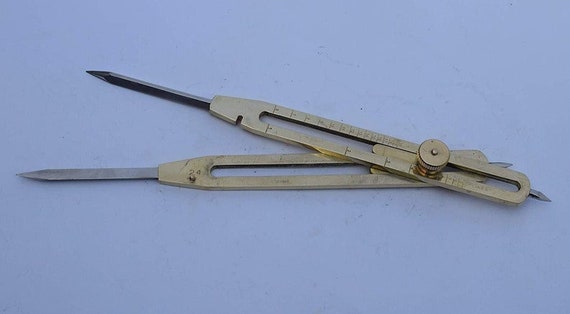 Brass Proportional Divider 9 Inches Engineer Drafting Scientific With Case