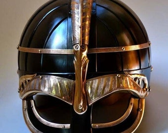 Steel & Brass Medieval Vendel Viking Helmet Knight Museum Helmet Replica