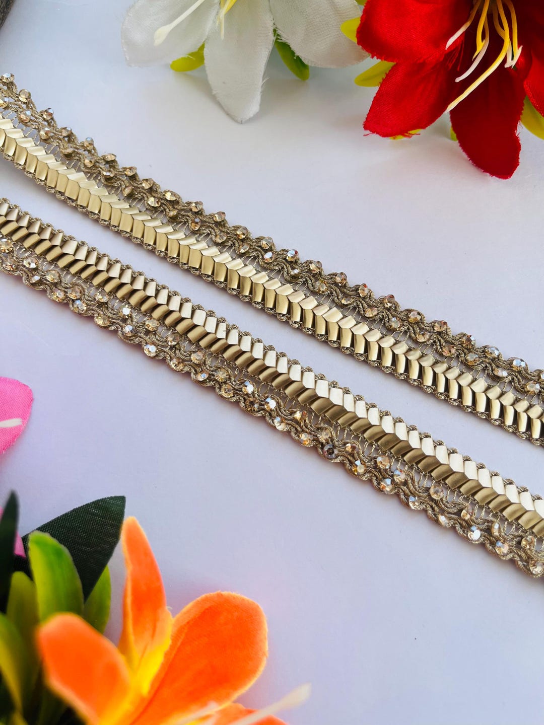 Yellow Rhinestone Border Gold Rhinestone Trim – Narrow Beaded Lace Border, 1 Yard - Etsy