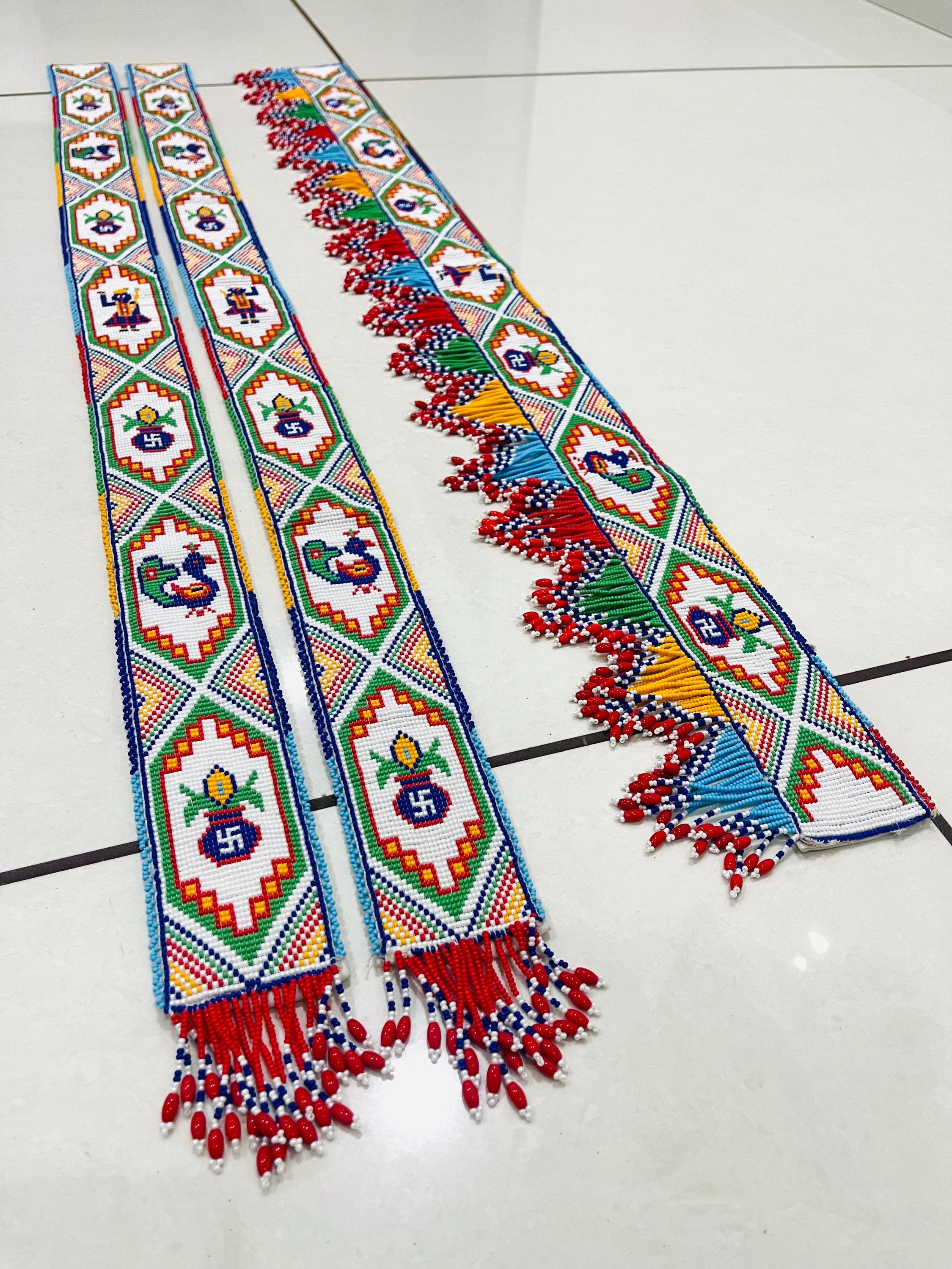 Handmade Glass Bead Door Toran With Latkan: Gujarati Moti Décor