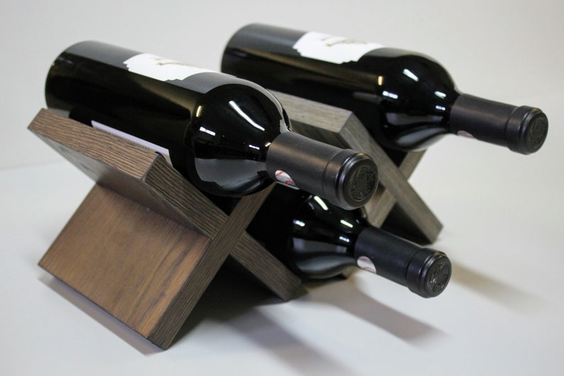 Bottle not included. Handmade in USA Carbone Wine Rack 6 Wood Modern Texture Premium Material NATURE+ One in Gift Box Espresso Color