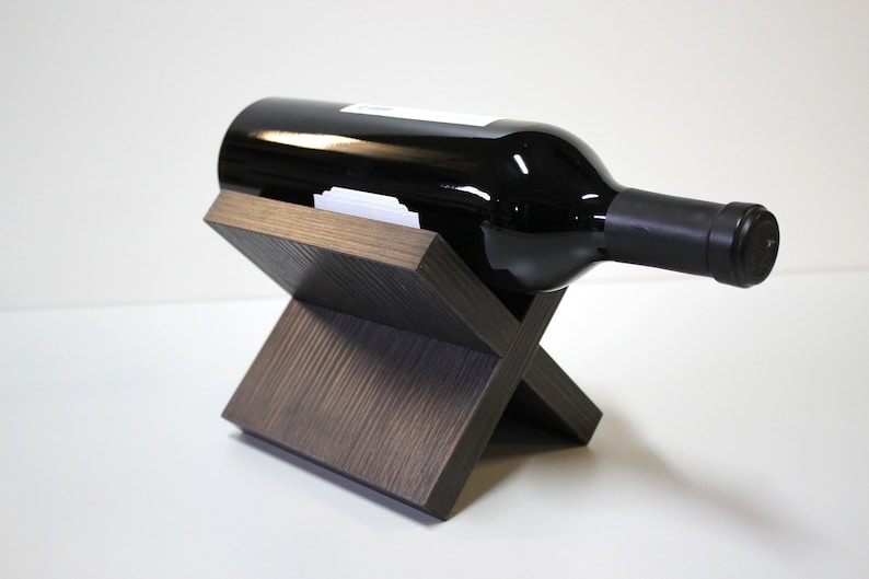 Bottle not included. Handmade in USA Carbone Wine Rack 6 Wood Modern Texture Premium Material NATURE+ One in Gift Box Espresso Color