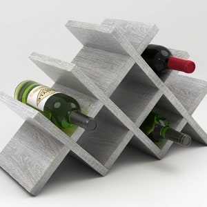 Bottle not included. Handmade in USA Carbone Wine Rack 6 Wood Modern Texture Premium Material NATURE+ One in Gift Box Espresso Color