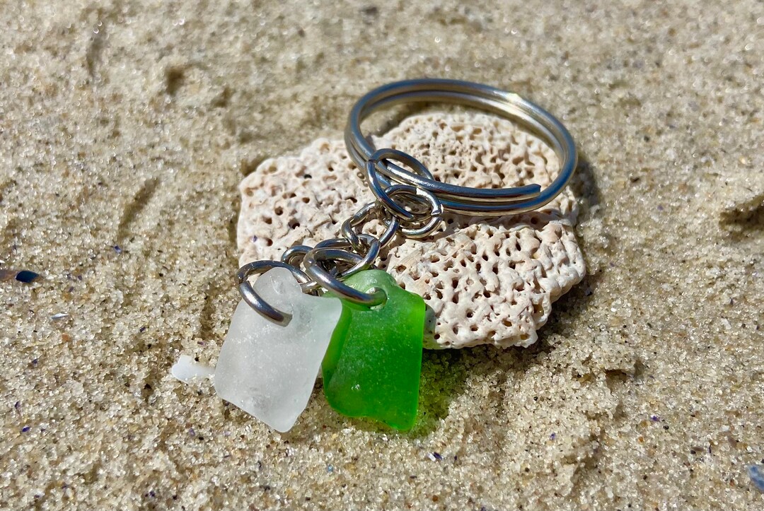 Sea Glass Keychains Beach Keychains Simple Keychain Small Etsy
