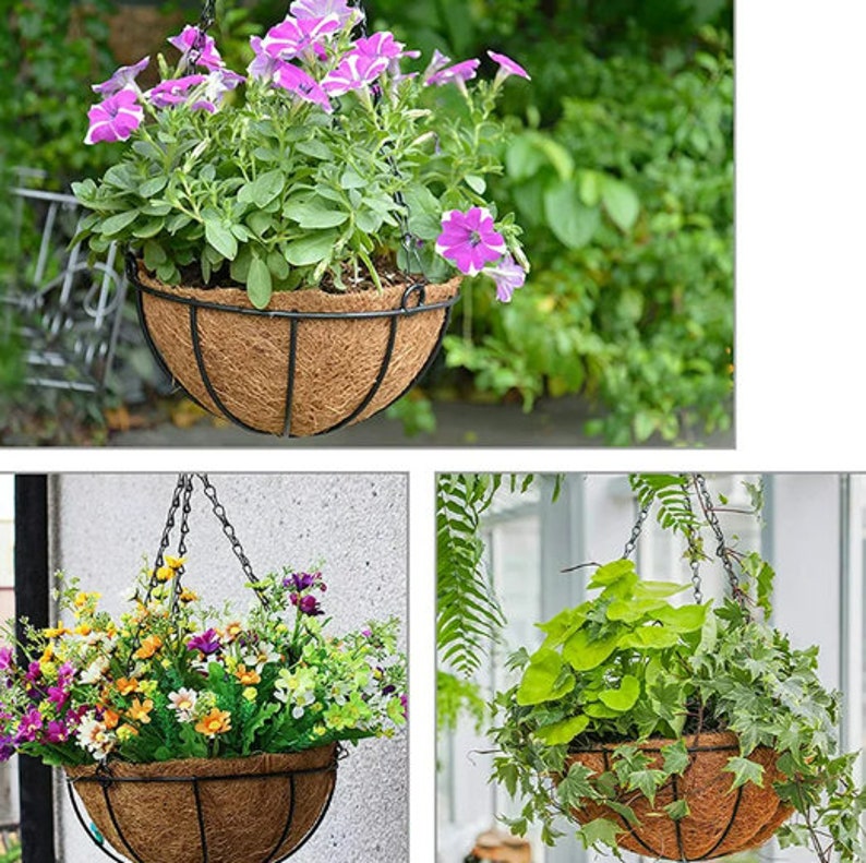 Coco Liners Flower Pot Fibre Hanging Basket Plant Garden Etsy