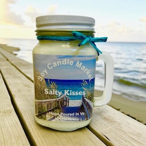 Salty Kisses Soy Candle, Coastal Breeze Scent