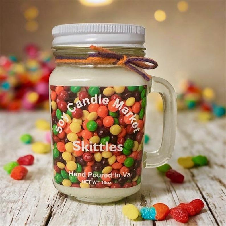 Skittles Soy Candle, Fruity Scent afbeelding 1