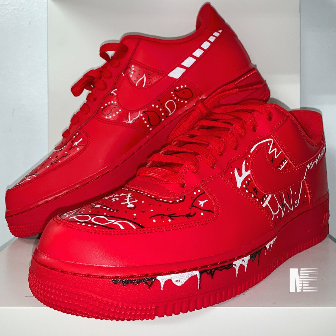 custom air force 1 red bottoms