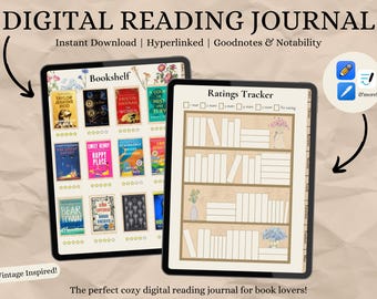 2026 Digital Reading Journal | Digital Reading Planner | Goodnotes & Notability | Reading Tracker | iPad | Tablet | Bookish | Reading Log