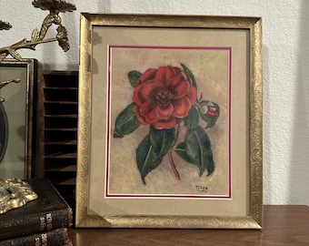 Vintage Framed Floral Bouquet Oil Painting