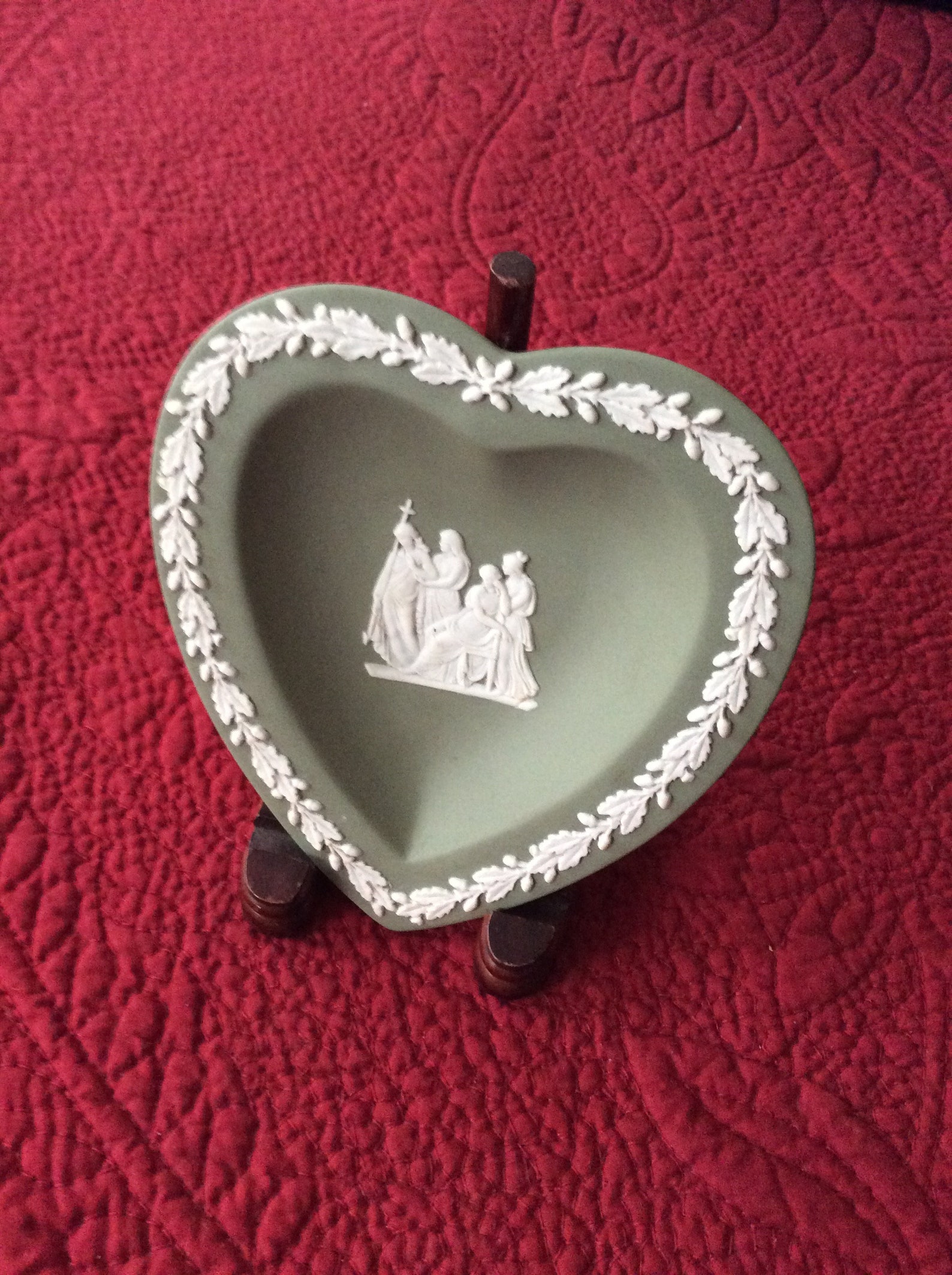 Green Wedgwood Heart Shaped Trinket Dish Etsy
