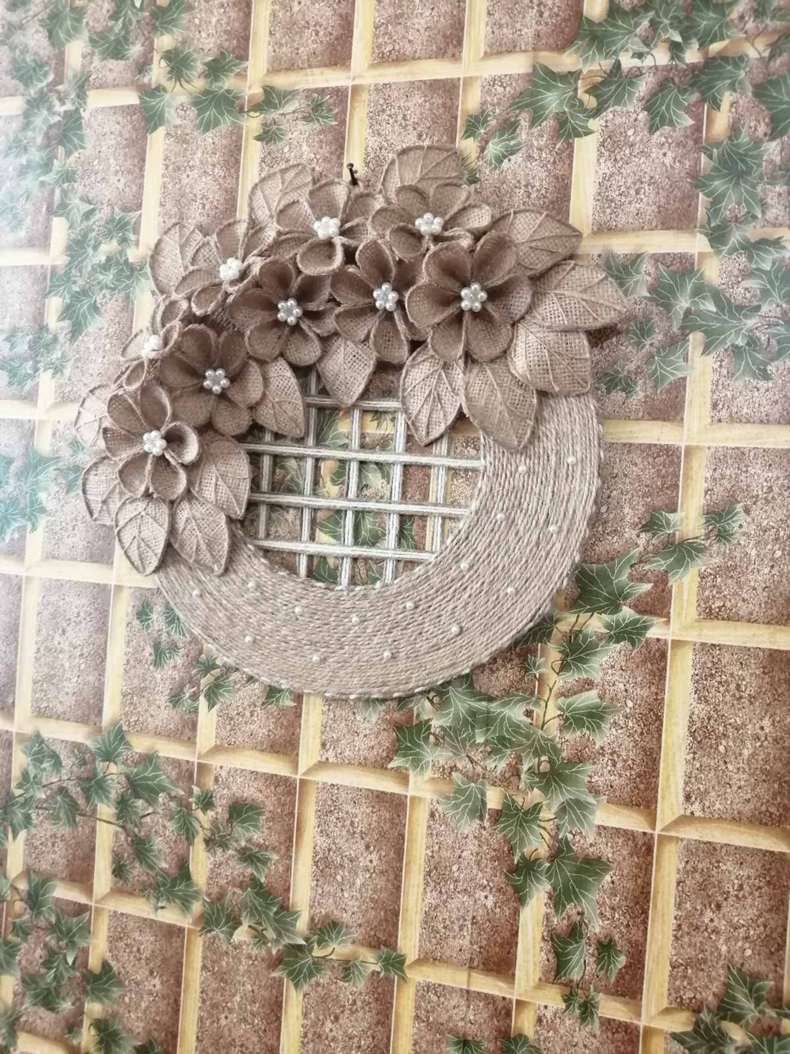 Wall decoration. Flowers. Jute flowers. Etsy