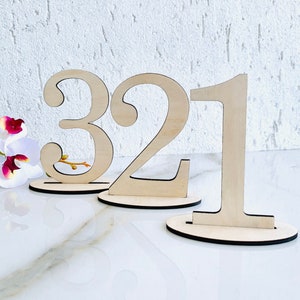 Rustic Wood Table Numbers: Freestanding Wedding Centerpiece
