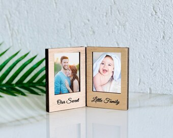 Instax Mini-fotolijst Dubbele polaroid-fotolijst, gepersonaliseerde kleine fotolijsten, op maat gegraveerde fotolijst, verlovingsfamilieframe