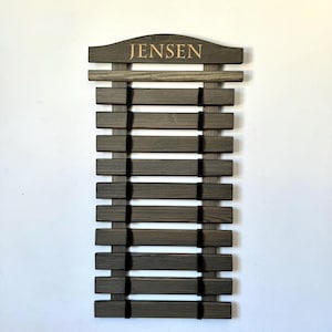 Personalized Martial Arts Belt Display: Solid Wood, Custom Engraved 5-18 Belts Karate, Taekwondo, Judo