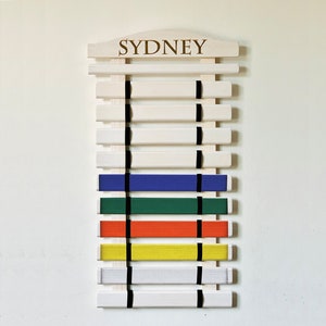 Martial Arts Belt Display Personalized White: Solid Wood Karate, Taekwondo, Jiu Jitsu Organizer