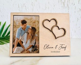 Personalized Wedding Photo Frame for Parents, 50th Anniversary Frame, Engagement Picture Frame, Wedding Shower Photo Frame for Dad, Engraved