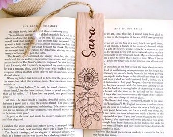 Segnalibro in legno personalizzato con girasole: regalo con incisione floreale