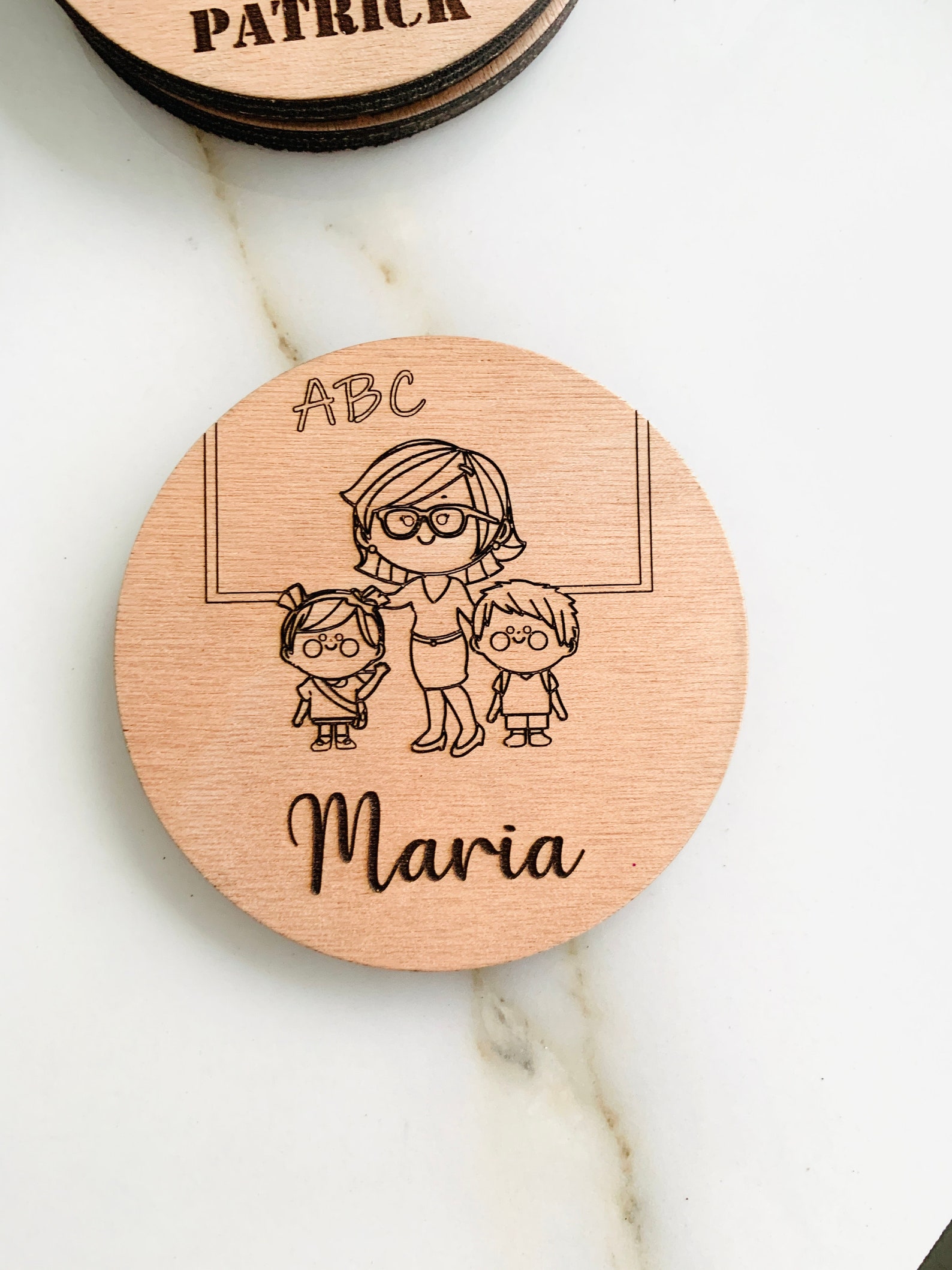 Best Teacher Wooden Coaster Gift Personalized Teacher - Etsy