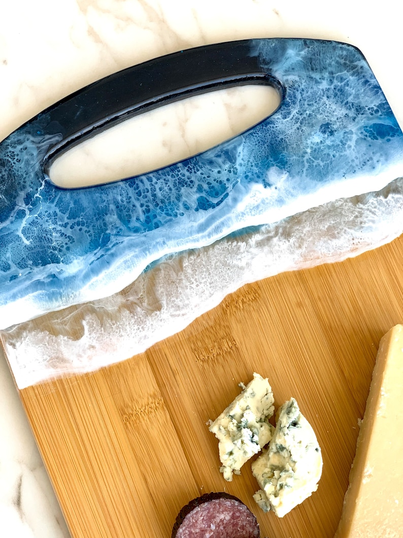Personalized Ocean Resin Cutting Board: 3D Beach Wave Art - Etsy