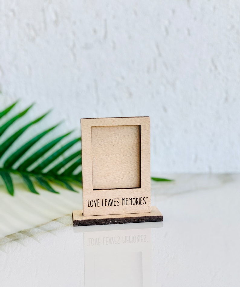 Mini Instax Photo Frames, Wooden Double & Trible Freestanding Polaroid Picture Frames, Custom Engraved Mini Picture Frame, Tiny Wood Frame