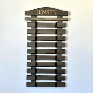 Personalized Martial Arts Belt Display: Solid Wood, Custom Engraved 5-18 Belts Karate, Taekwondo, Judo