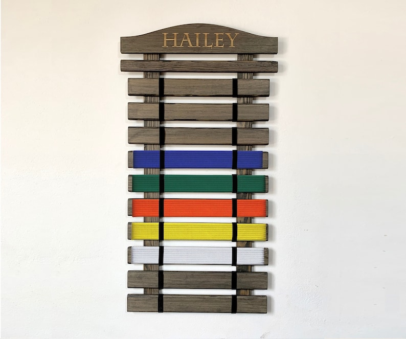 Martial Arts Belt Display Rack Personalized Karate Belt Display Holder Taekwondo Karate Jiu Jitsu Belt Display Karate Medal Organizer Holder. ShiandeCreations