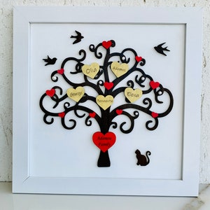 Personalized Family Tree Wall Art: Engraved Wood Reunion Keepsake
