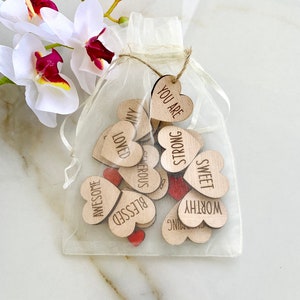 Cartes en bois d'affirmations positives pour enfants et adultes, pensées/mots motivants, jetons en bois d'encouragement, cadeau venez me chercher, cadeau amour de soi