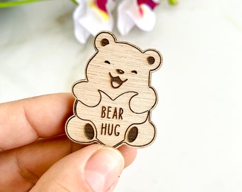 Bear Pocket Hug Token: Sentimental Plywood Gift