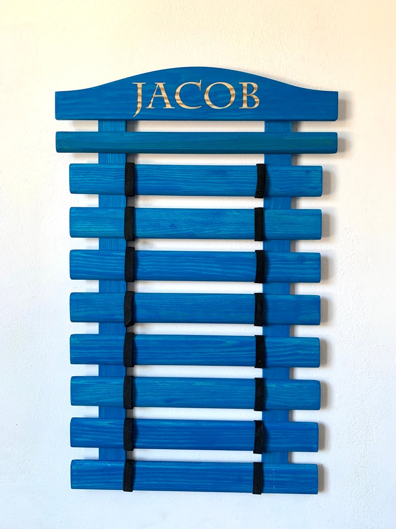 Martial Arts Belt Display Holder Personalized Karate Belt Display Rack Taekwondo Karate Jiu Jitsu Belt Display Karate Medal Organizer Holder. ShiandeCreations