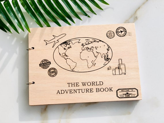 Anniversary Photo Album, Our Adventure Book Scrapbook with 3D Wooden C