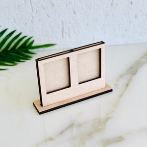 Mini Instax Photo Frames, Wooden Double & Trible Freestanding Polaroid Picture Frames, Custom Engraved Mini Picture Frame, Tiny Wood Frame