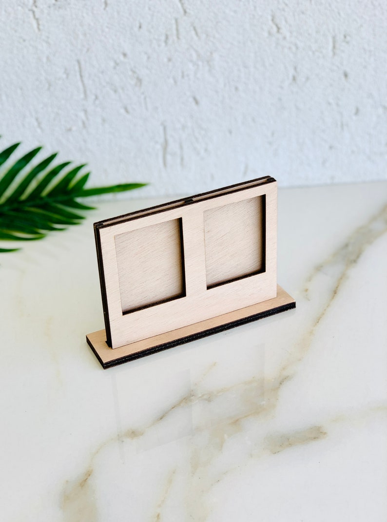 Mini Instax Photo Frames, Wooden Double & Trible Freestanding Polaroid Picture Frames, Custom Engraved Mini Picture Frame, Tiny Wood Frame