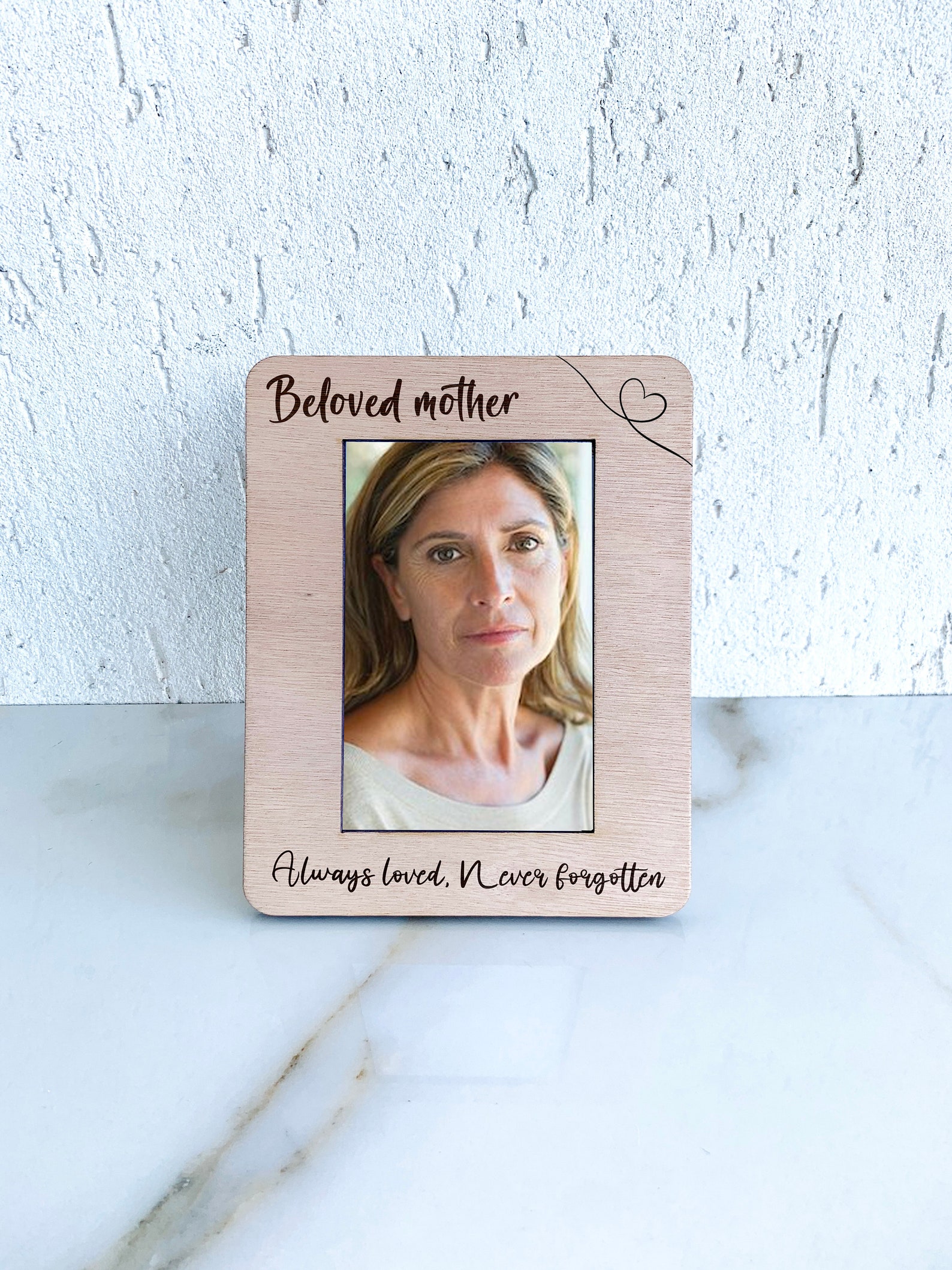 Custom Memorial Photo Frame Wood Engraved 5x7 Picture Etsy