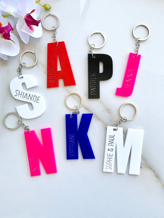 Personalised Letter Keychain, Custom Acrylic