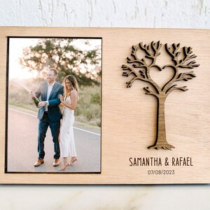 Personalized Wedding Photo Frame for Parents, 50th Anniversary Frame, Engagement Picture Frame, Wedding Shower Photo Frame for Dad, Engraved image 2