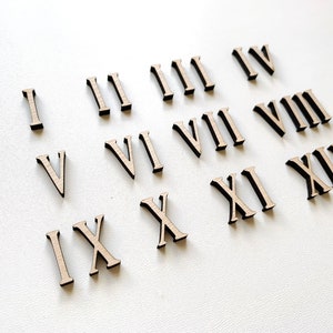 Roman Clock Numbers Latin Numbers in Bulk, DIY Tiny Miniature Wood Numbers, Unfinished Small Wood Numbers Craft Numbers, Blank Latin Numbers