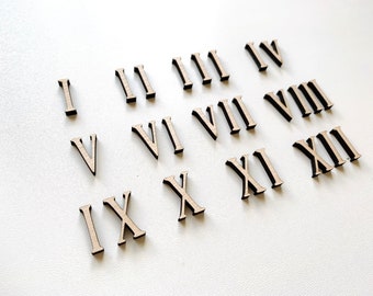 Numeri romani in miniatura in legno: numeri per orologio fai da te