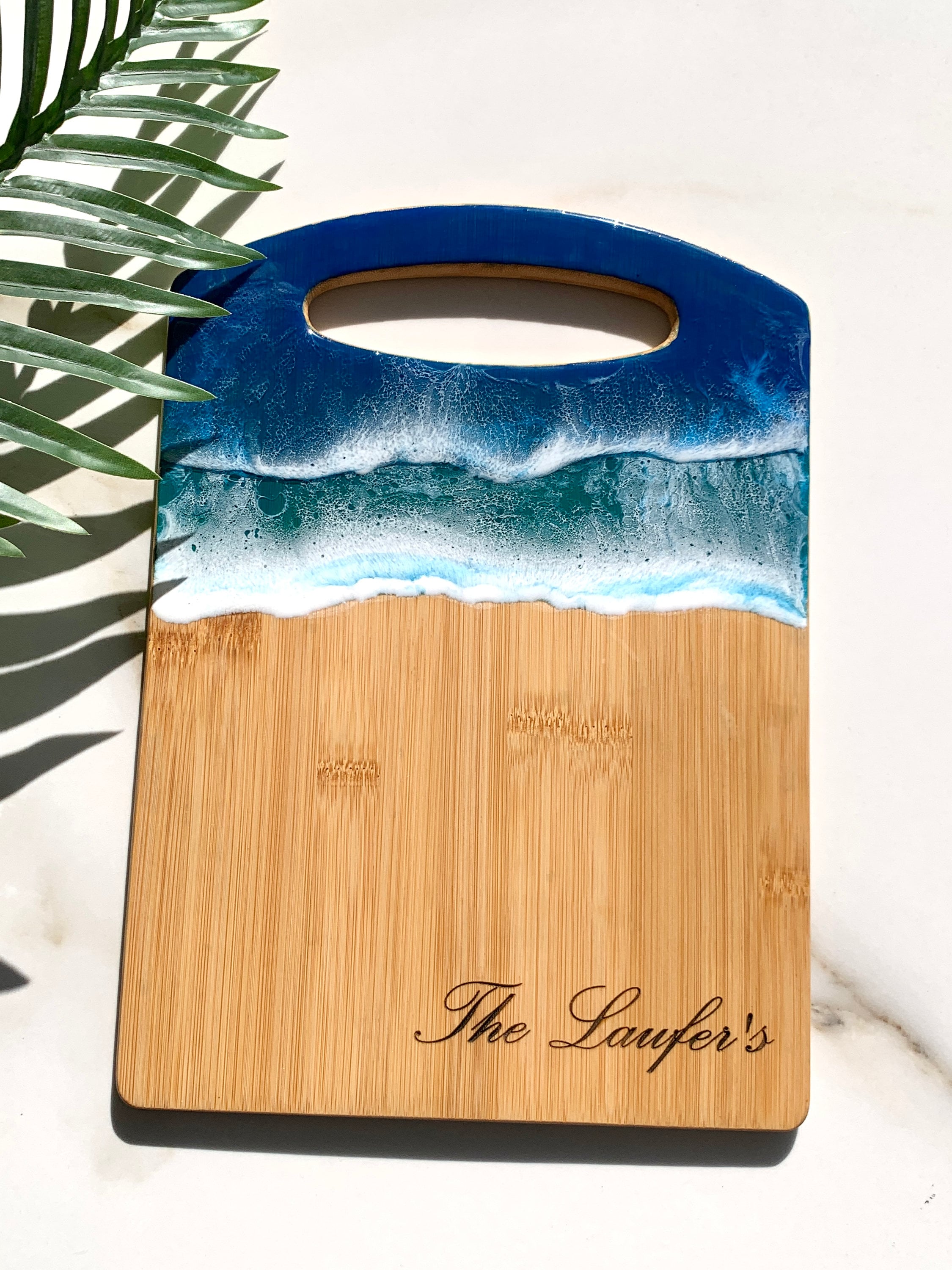 Personalized Ocean Resin Cutting Board: 3D Beach Wave Art - Etsy