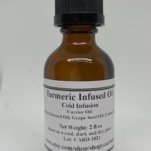 Turmeric Infused Oil, Turmeric Root Oil, Cold Pressed, Face and Body, Bath and Spa, Soaps and Balms